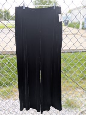 sofia by sofia vergara Black Wide Leg Velvet Pants XL
